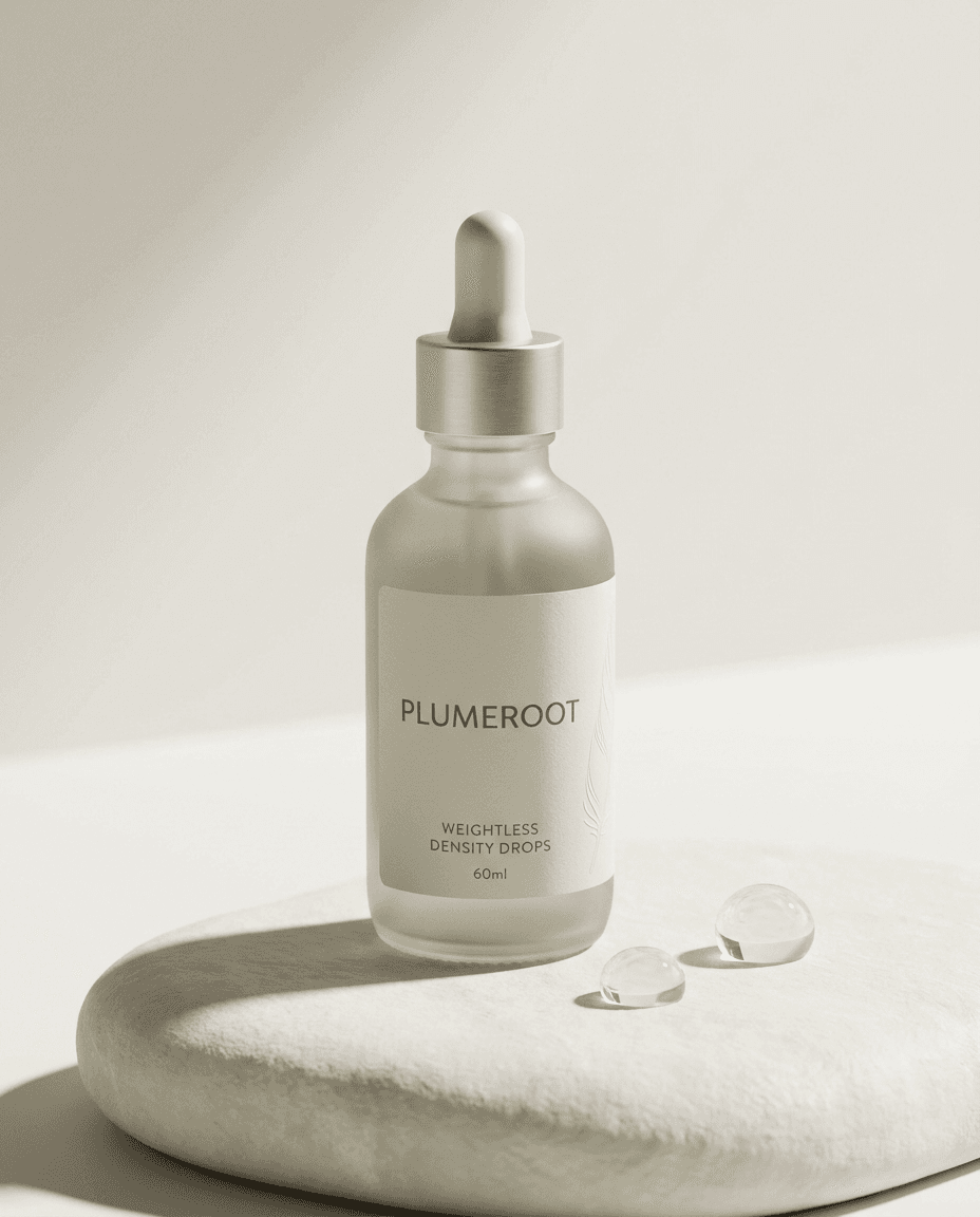 PLUMEROOT Weightless Density Drops frosted glass dropper bottle